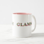 Glammy Floral Oma Schattigee Moederdag Tweekleurige Koffiemok (Voorkant rechts)