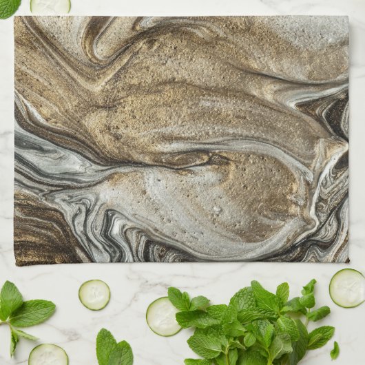 Glamor 003 Vloeibare Bruine Kleuren Keukenhanddoek (Gevouwen)