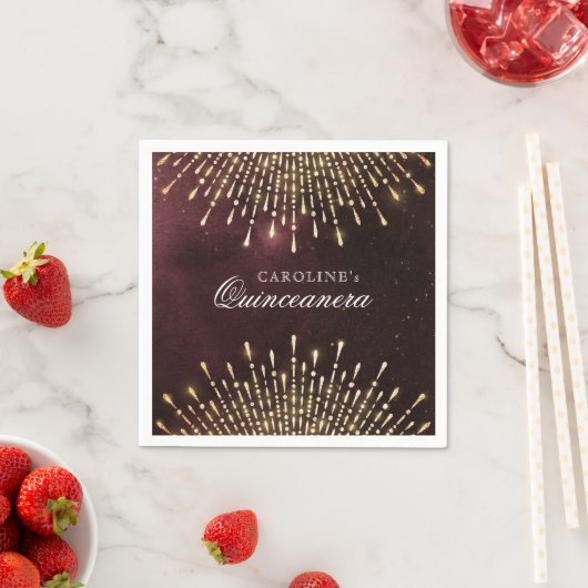 Glamor Art Deco Burgundy  Quinceanera Servet (Insitu)