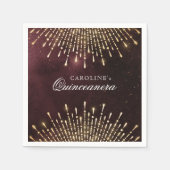 Glamor Art Deco Burgundy  Quinceanera Servet (Voorkant)