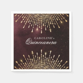 Glamor Art Deco Burgundy Quinceanera Servet