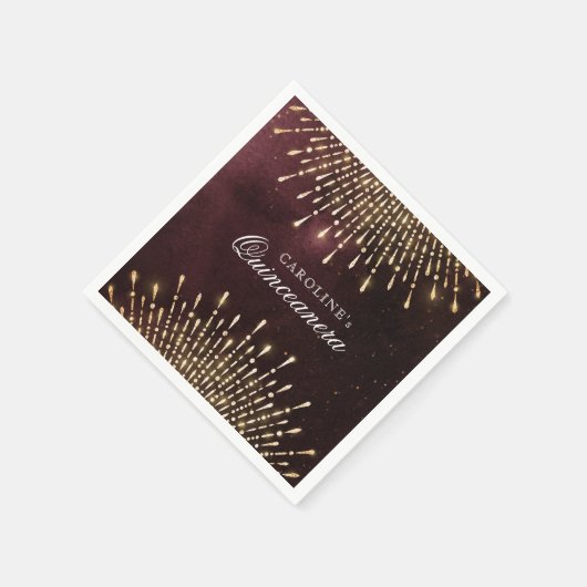 Glamor Art Deco Burgundy  Quinceanera Servet