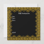 Glamor Ball Invitation Elegant Red Gold Kaart (Achterkant)
