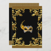 Glamor Ball Masquerade Elegant Black Gold Kaart (Voorkant / Achterkant)