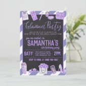 Glamor Birthday Party Invitation Kaart (Staand voorkant)