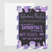 Glamor Birthday Party Invitation Kaart (Voorkant / Achterkant)