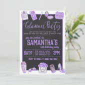 Glamor Birthday Party Invitation Kaart (Staand voorkant)