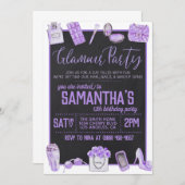 Glamor Birthday Party Invitation Kaart (Voorkant / Achterkant)