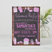 Glamor Birthday Party Invitation Kaart (Staand voorkant)