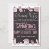 Glamor Birthday Party Invitation Kaart (Voorkant)