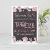 Glamor Birthday Party Invitation Kaart (Staand voorkant)