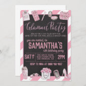 Glamor Birthday Party Invitation Kaart (Voorkant / Achterkant)