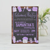 Glamor Birthday Party Invitation Kaart (Staand voorkant)
