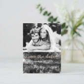 Glamor Black & Gold Chic Save the Date Photo Aankondigingskaart (Staand voorkant)