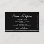 Glamor Blauwgroen Glitter Black Silver Border Eleg Visitekaartje (Achterkant)