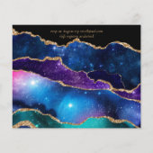 Glamor Blue Gold Agate Wedding nodigt CHEAP uit (Achterkant)