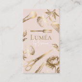 Glamor Blush Pink Gold Beauty Salon Makeup Studio Visitekaartje (Voorkant)