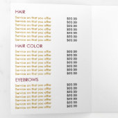 Glamor Butterflies, Beauty Salon Tri-Fold Flyer Drieluik Uitnodiging (Binnenzijde eerst)