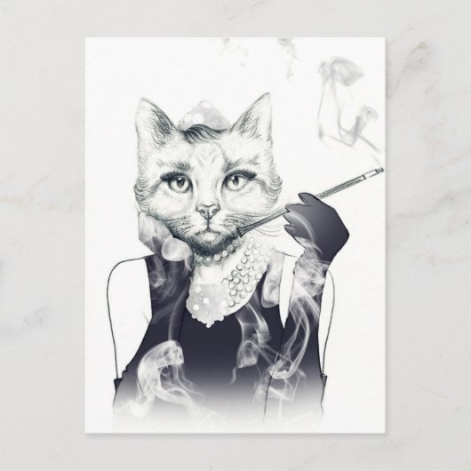 Glamor Cat Briefkaart (Voorkant)