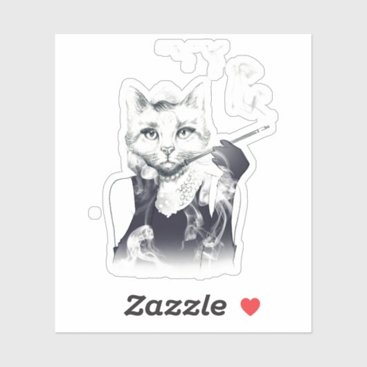 Glamor Cat Sticker (Vel)