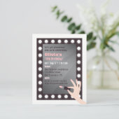 Glamor Chic Lights Makeup Girls Birthday Party Kaart (Staand voorkant)
