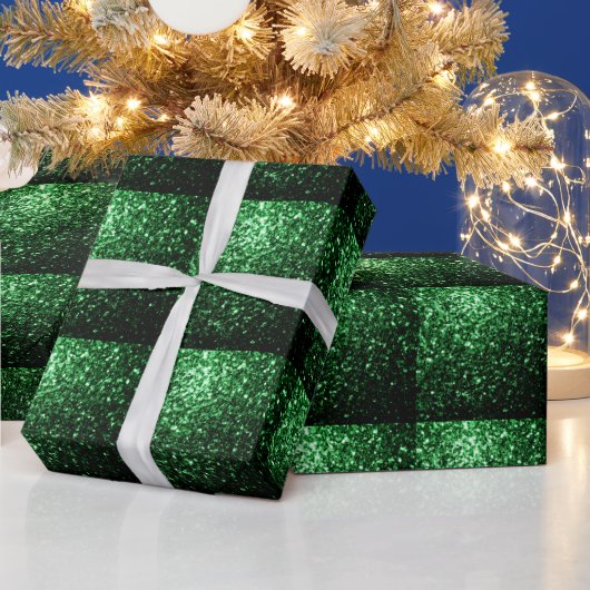 Glamor Dark Green glitter sparkles beton patroon Cadeaupapier (Feestdagen)