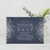 Glamor Deco Navy blue  Unsave the Date Save The Date (Staand voorkant)