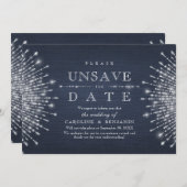 Glamor Deco Navy blue  Unsave the Date Save The Date (Voorkant / Achterkant)