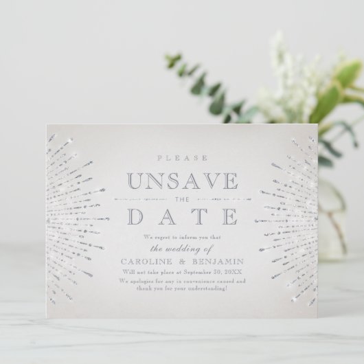 Glamor Deco Silver  Unsave the Date Save The Date (Staand voorkant)