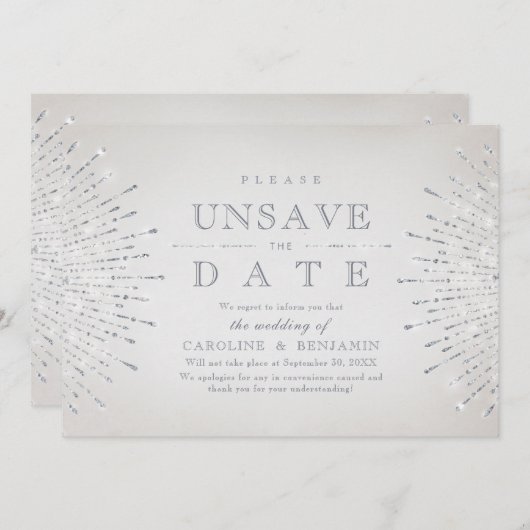 Glamor Deco Silver  Unsave the Date Save The Date (Voorkant / Achterkant)