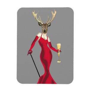 Glamor Deer in het rood Magneet