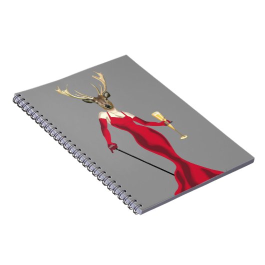 Glamor Deer in het rood Notitieboek (Rechterzijde)