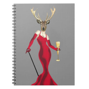 Glamor Deer in het rood Notitieboek