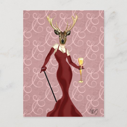 Glamor Deer in Marsala 2 Briefkaart (Voorkant)