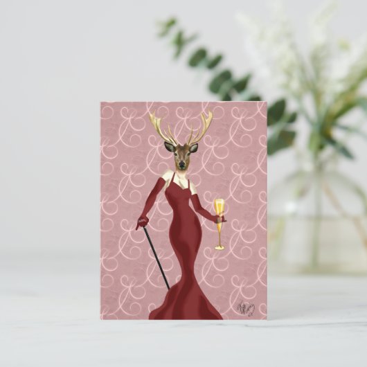 Glamor Deer in Marsala 2 Briefkaart (Staand voorkant)