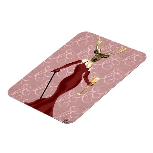 Glamor Deer in Marsala 2 Magneet (Linkerzijde)