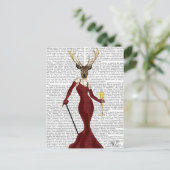 Glamor Deer in Marsala Briefkaart (Staand voorkant)