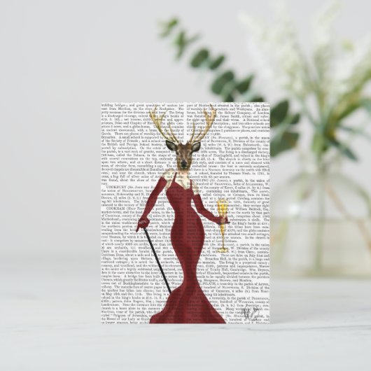 Glamor Deer in Marsala Briefkaart (Staand voorkant)