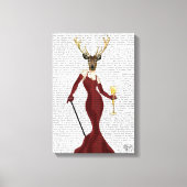 Glamor Deer in Marsala Canvas Afdruk (Voorkant)