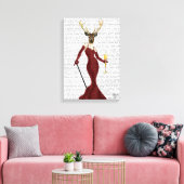 Glamor Deer in Marsala Canvas Afdruk (Insitu (Woonkamer))