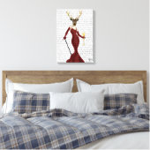 Glamor Deer in Marsala Canvas Afdruk (Insitu (Slaapkamer))