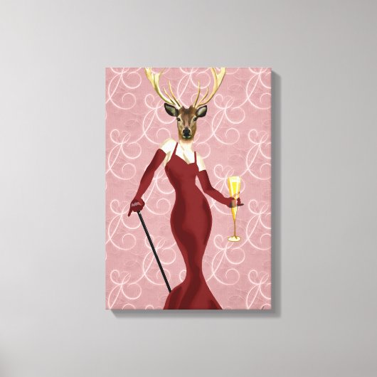 Glamor Deer in Marsala Canvas Afdruk (Voorkant)