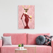 Glamor Deer in Marsala Canvas Afdruk (Insitu (Woonkamer))