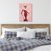 Glamor Deer in Marsala Canvas Afdruk (Insitu (Slaapkamer))