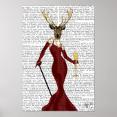 Glamor Deer in Marsala Poster (Voorkant)
