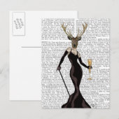 Glamor Deer in zwart Briefkaart (Voorkant / Achterkant)