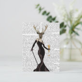 Glamor Deer in zwart Briefkaart (Staand voorkant)