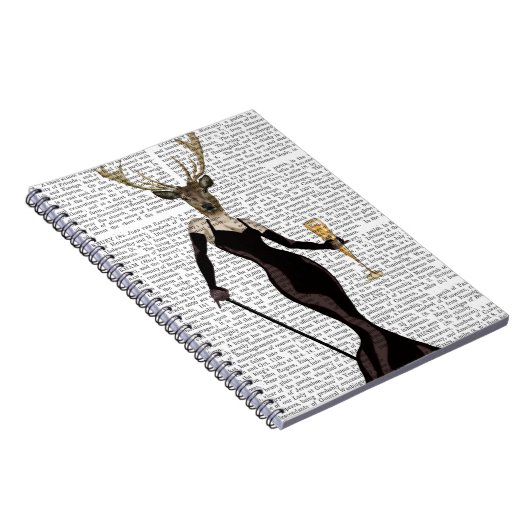 Glamor Deer in zwart Notitieboek (Rechterzijde)