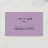 Glamor Design Elegant Paarse Elite Plain Luxe Visitekaartje (Achterkant)