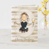 Glamor Diamond Birthday Toast Card voor haar Kaart (Gele Bloem)